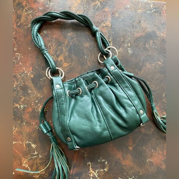 Vintage Green Mini Bag with Tassels - Picture 3 of 7